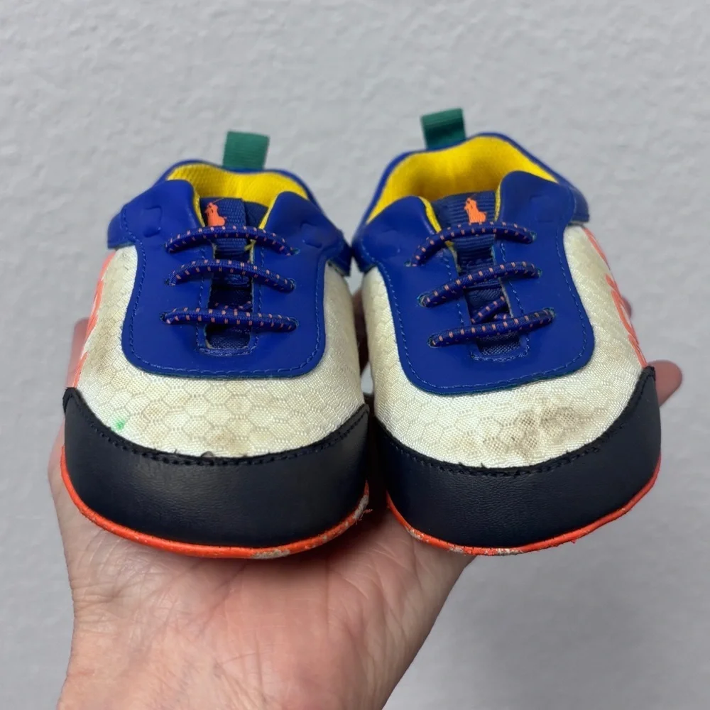 Ralph Lauren Kids Sz 4 Sneakers in Blue, Orange, and Yellow, GUC